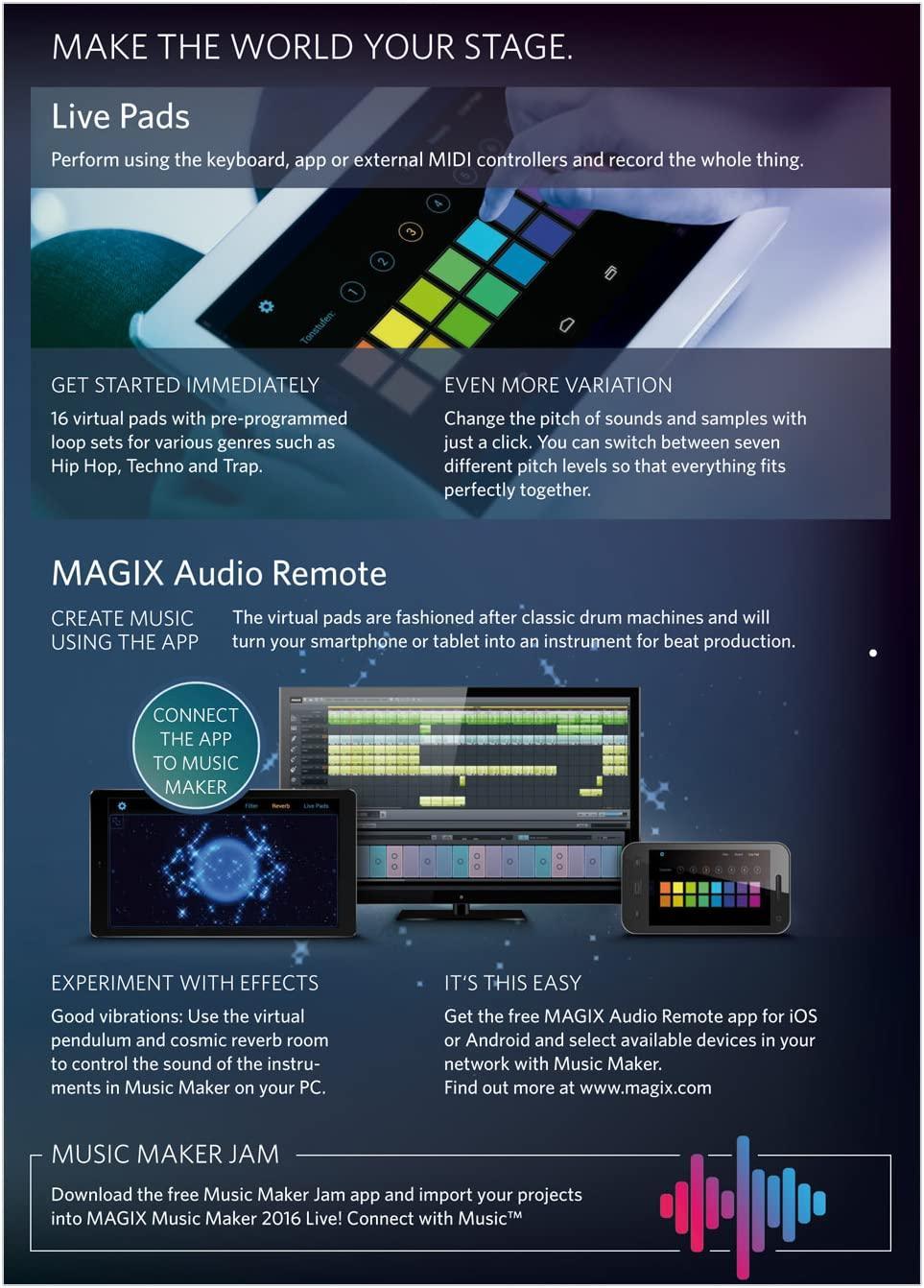 Magix Music Maker 2016 Live - Instant Download for Windows (1 Computer) - SoftwareCW - Authorized Reseller