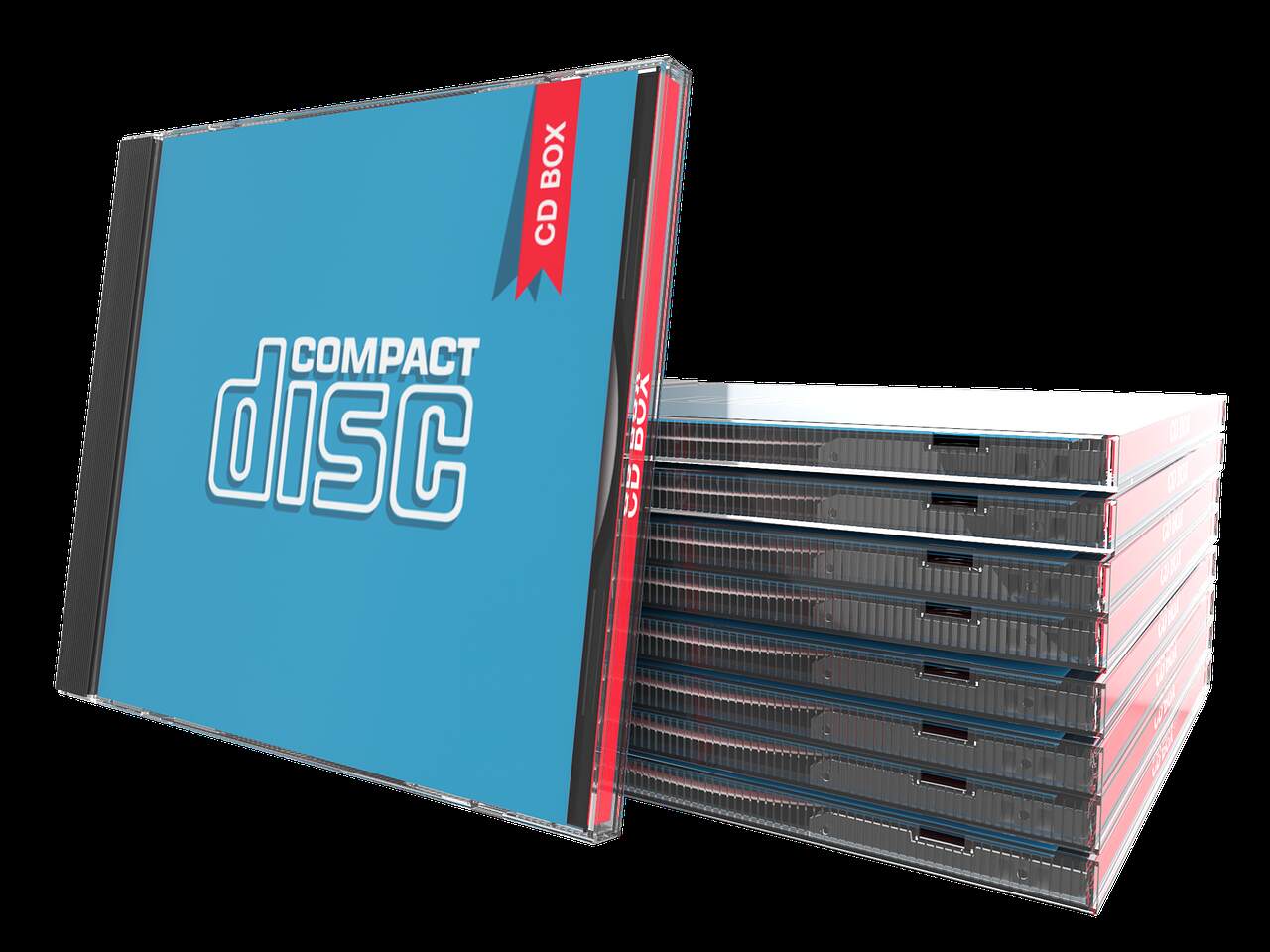 pile of compact discs in their cases