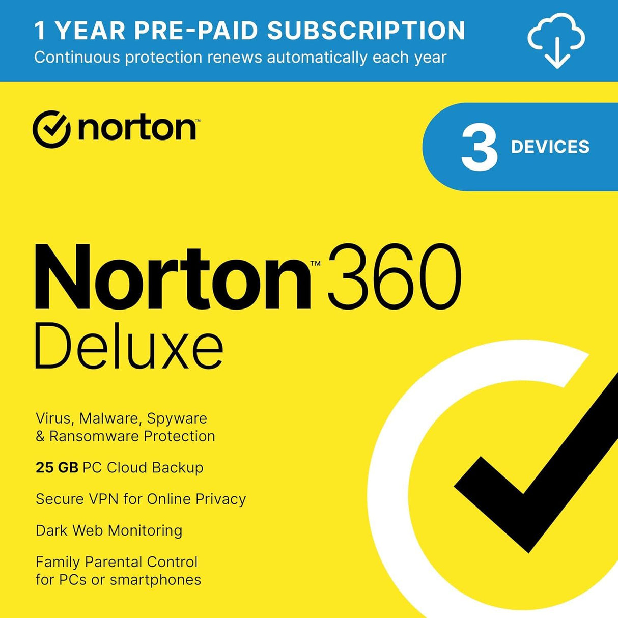 Norton 360 Deluxe - Instant Download for Windows and Mac (3 Computers)