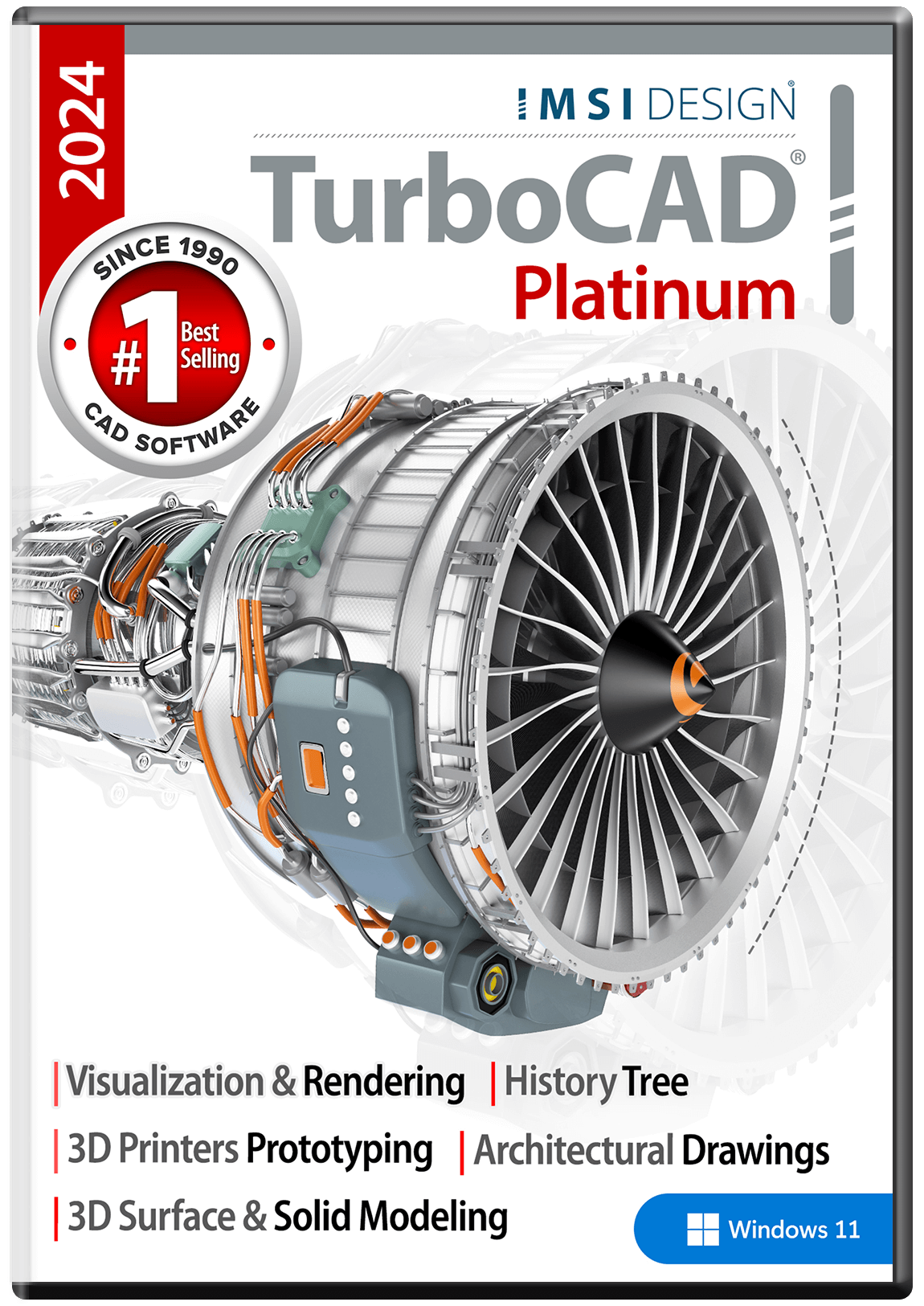 TurboCAD Platinum 2024 - Instant Download for Windows (1 Computer)