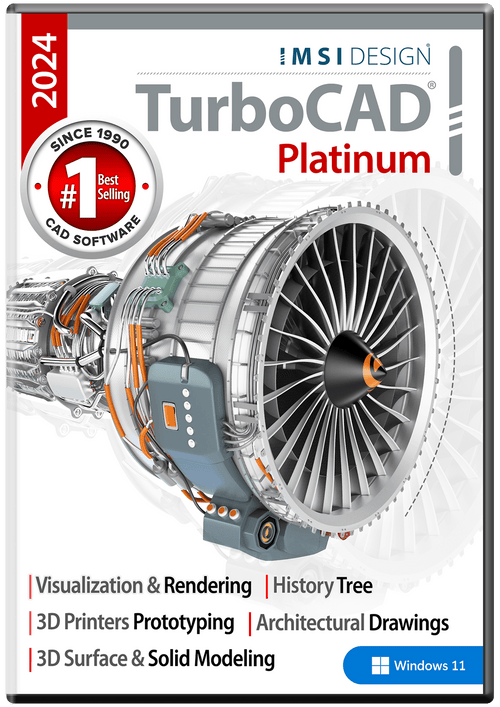 TurboCAD Platinum 2024 - Instant Download for Windows