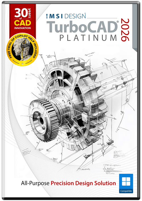TurboCAD Platinum 2026 - Instant Download for Windows