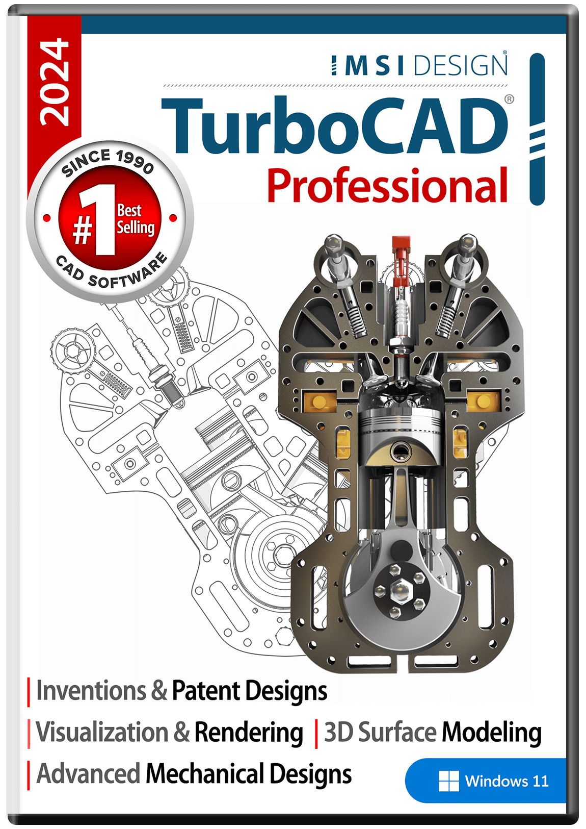 TurboCAD Professional 2024 - Instant Download for Windows (1 Computer)