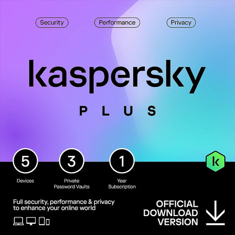 Kaspersky Plus 2023 - Instant Download for Windows and Mac (5 Computers) - SoftwareCW - Authorized Reseller