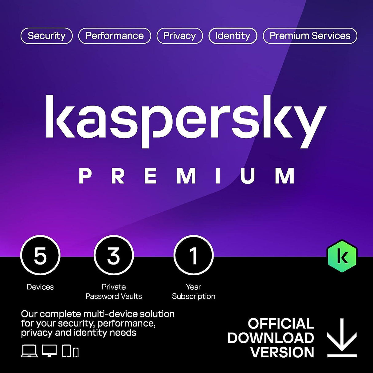 Kaspersky Premium 2023 - Instant Download for Windows and Mac (5 Computers) - SoftwareCW - Authorized Reseller