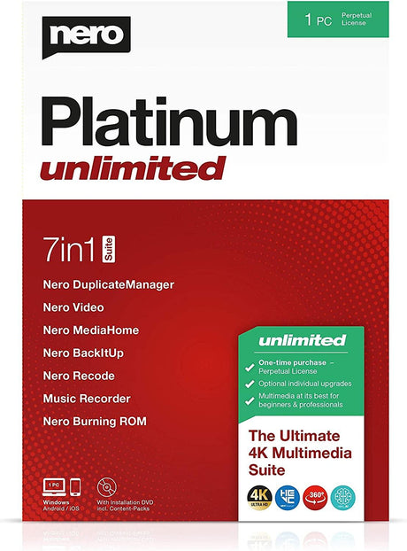 Nero Platinum Unlimited - Instant Download for Windows (1 Computer) - SoftwareCW - Authorized Reseller
