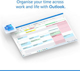 Promo graphic showing example Outlook calendar