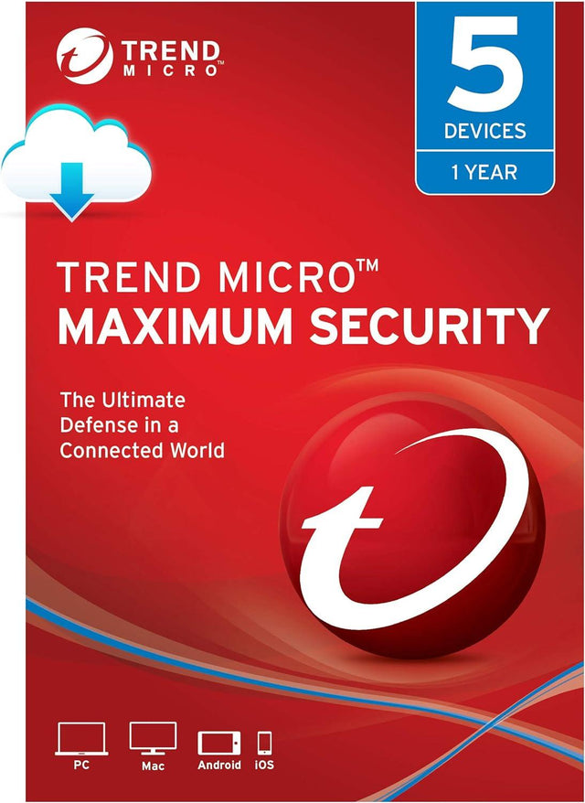 Trend Micro Maximum Security - Instant Download for Windows and Mac (5 Computers) - SoftwareCW - Authorized Reseller