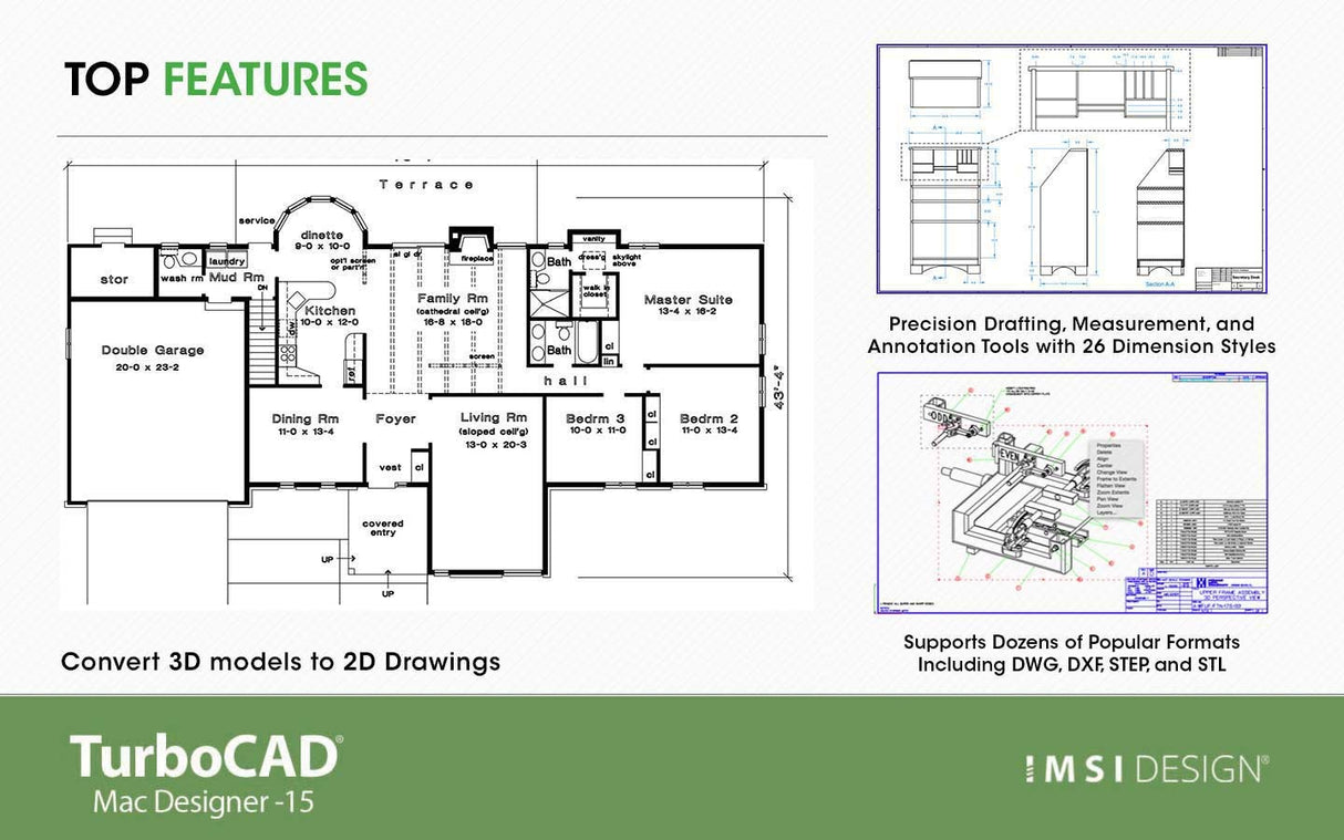 TurboCAD Mac Designer 2D v15 - Instant Download for Mac