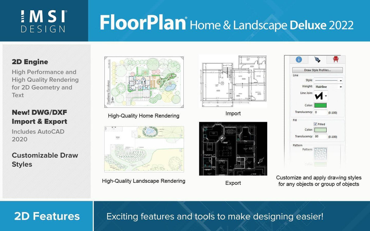 FloorPlan 2022 Home & Landscape Deluxe - Instant Download for Windows (1 Computer) - SoftwareCW - Authorized Reseller