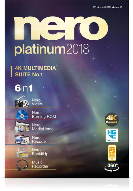 Nero Platinum 2018 - Instant Download for Windows (1 Computer) - SoftwareCW - Authorized Reseller