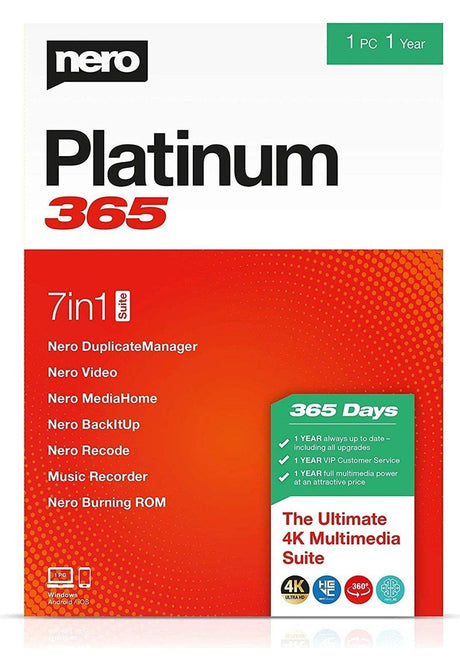 Nero Platinum 365 - Instant Download for Windows (1 Computer) - SoftwareCW - Authorized Reseller
