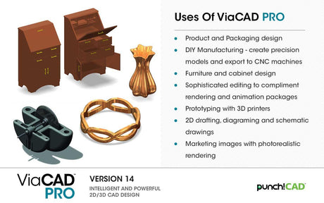 Punch!CAD ViaCAD Pro v14 - Instant Download for Windows (1 Computer) - SoftwareCW - Authorized Reseller